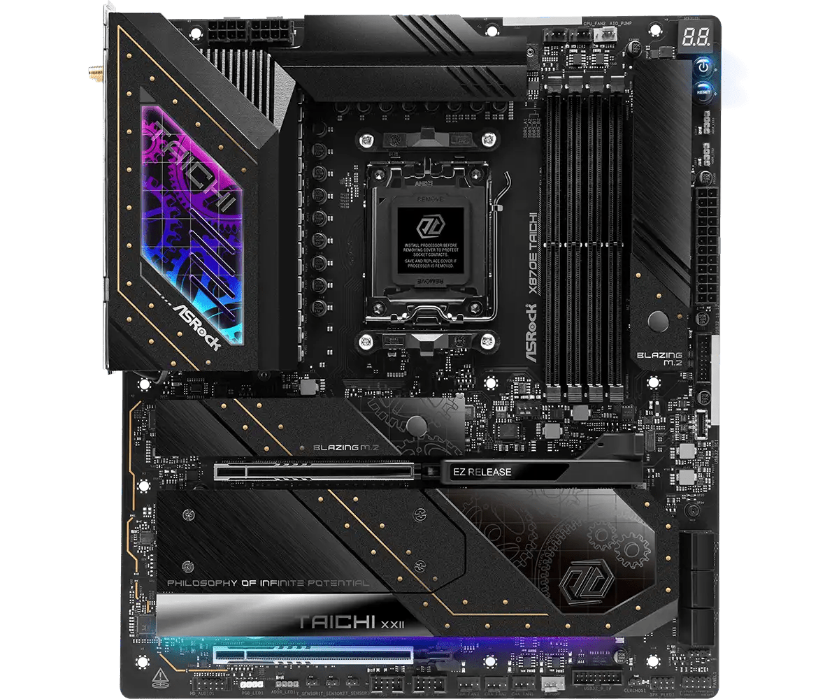 ASRock X870E Taichi AMD AM5 Socket Gaming Motherboard - Vektra Computers LLC ASRock X870E Taichi AMD AM5 Socket Gaming Motherboard - Vektra Computers LLC